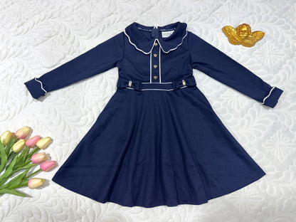 Baker by Ted Baker Navy Scallop Collar Dress