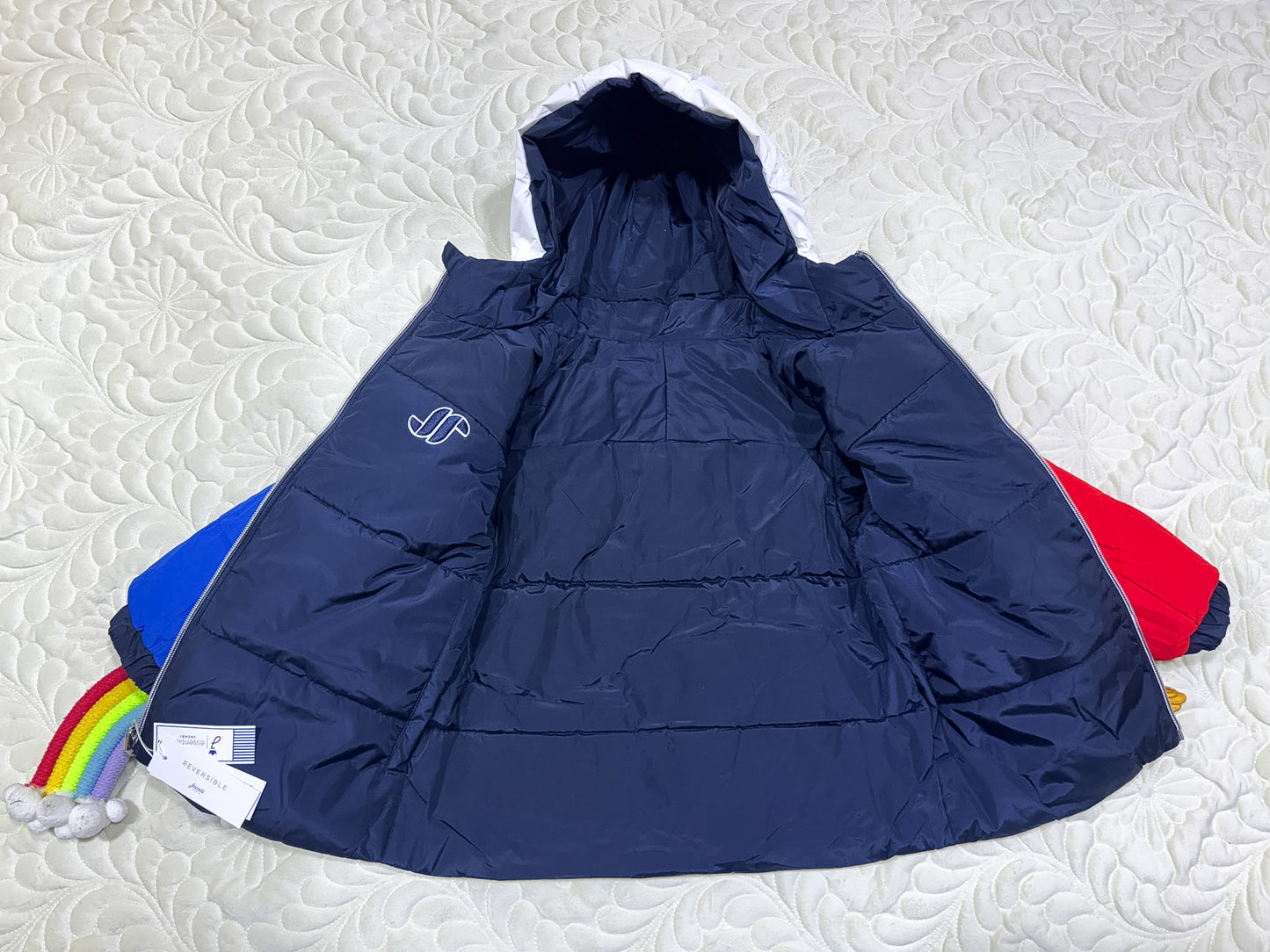 Doudoune de sport réversible marine et tricolore Jacadi